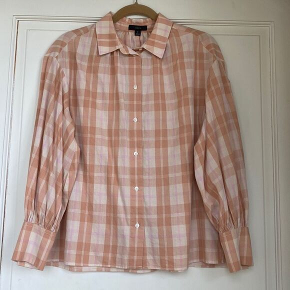 Pastel Cotton Plaid Shirt By J Crew - Picture 1 of 6